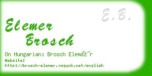 elemer brosch business card